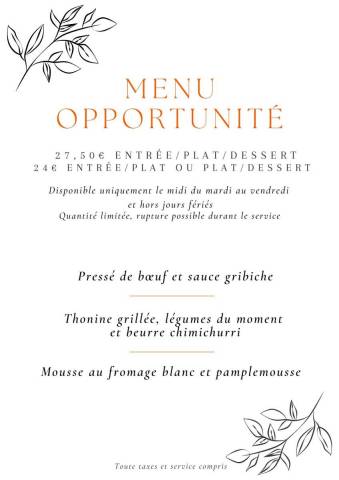 Menu Opportunité
