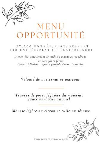 Menu Opportunité