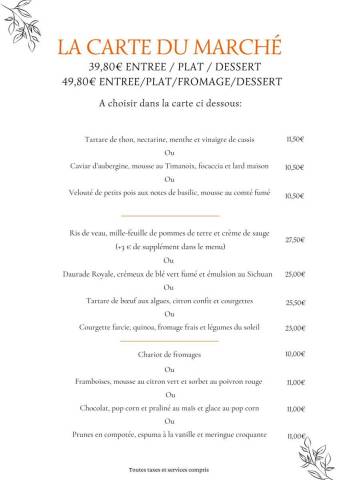 Menu du march�